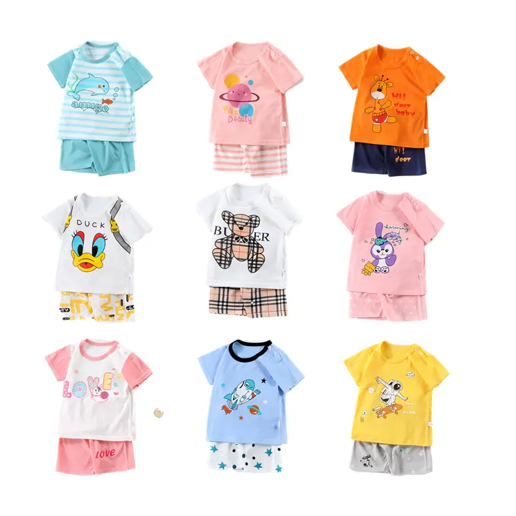 Vêtements d'été pour enfants T Shirt Shorts Ensemble de vêtements en coton Vêtements pour bébés Vêtements pour tout-petits enfants