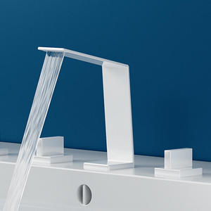 <span class=keywords><strong>Grifo</strong></span> de Baño Moderno de Alta Resistencia con Válvula Cerámica de 3 Orificios, Mezclador de <span class=keywords><strong>Lavabo</strong></span> de Cascada Antifugas Montado en Cubierta con Núcleo de Latón - Product Image 5
