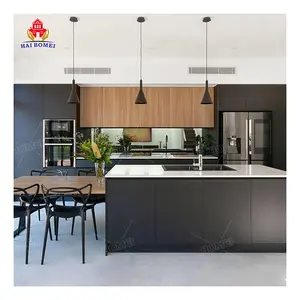 Gaya Eropa Kanada besar hemat ruang lemari Unit penyimpanan Kustom furnitur dipasang lemari dapur dapur tinggi