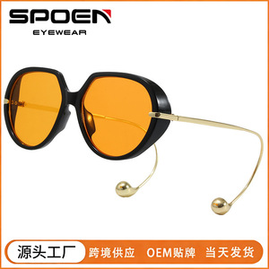 Lunettes de soleil œil de chat pour femmes, monture intégrale, verres dégradés, protection UV400, monture en métal, protection solaire tendance - Product Image 5