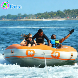 Vente en gros de jeux sportifs amusants pour parcs aquatiques en plein air, bateau gonflable en forme de beignet, bateau disco gonflable, meilleure qualité, PVC 0,9 mm - Product Image 3