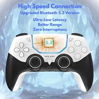 Manette sans fil OEM avec capteur gyroscopique 6 axes pour P5/P5 Slim/PS5 Pro, manette de jeu à double vibration avec pavé tactile rechargeable