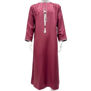 Lijia Nuevo Modelo Túnica Ománica Saudí para Hombre, de Poliéster, Manga Larga, Cuello Corazón, Color Liso, con Detalle de Púas, para Otoño y Eid - Product Image 5