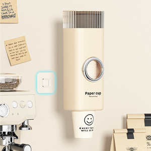 <b>Paper</b> Cup Dispenser Wall Mounted No Drill Space Saving Single Holder 3 3.9in Wide For <b>Kitchen</b> Bathroom Use - Product Image 4