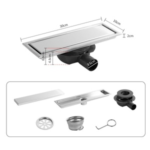 Custom Cross-border Saint Paul Stainless Steel Rectangular Floor Drain 0 Water Seal Height Anti-Odor Long Hidden Design - Product Image 4