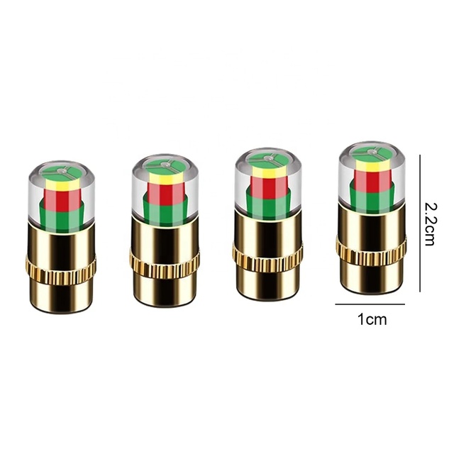 4Pcs/Lot 2.4 Bar Car Tire Pressure Monitoring System Gauge Cap Sensor Indicator Anti-theft 3 Color Eye Alert Air Pressure Gauge