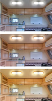 Lumières intérieures de camping-car 12v 3 couleurs lumières de camping-car lumière de plafond de caravane à intensité variable avec interrupteur pour camping-car/camion/bateau/marine