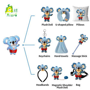 Bán buôn tùy chỉnh phim hoạt hình động vật nhồi bông đồ chơi phong cách khác nhau OEM đồ chơi sang trọng gấu loại bông vải PP bông logo của bạn bao gồm - Product Image 2
