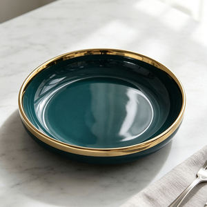 <span class=keywords><strong>Assiette</strong></span> à dîner en <span class=keywords><strong>porcelaine</strong></span> <span class=keywords><strong>blanche</strong></span> polie avec bordure <span class=keywords><strong>argent</strong></span>ée pour hôtel, plat rond pour steak, logo personnalisé, fourniture d'usine - Product Image 3