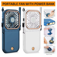 Mini-ventilateur de cou portable rechargeable par USB 4 vitesses, dissipation rapide de la chaleur, refroidisseur d'air silencieux et de longue durée, hôtel domestique
