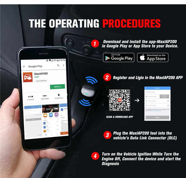 MAXIAP Autel AP200 Bluetooth OBD2 Scanner & Code Reader for Full System ...