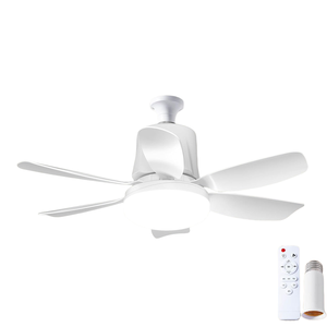 Ventilateur de plafond LED moderne avec télécommande, éclairage intelligent pour maison connectée, ampoule E27 silencieuse à tête mobile, rotation à 360° - Product Image 1