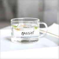 Grande tasse en verre de 500 ml avec poignée - Utilisation à la maison et au bureau Idéale comme tasse à eau, tasse à thé, tasse à dessert et tasse à petit-déjeuner à l'avoine