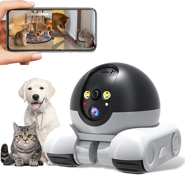 360 Pet Tracking Pet Companion Robot Smart App Wireless Control Home Security Monitoring Moving Pet Camera