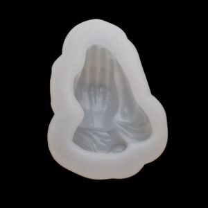Silicone <b>Mold</b> <b>Hands</b> Clasped In Prayer For Resin Epoxy DIY Craft Ornament Transparent White Irregular Shape - Product Image 4