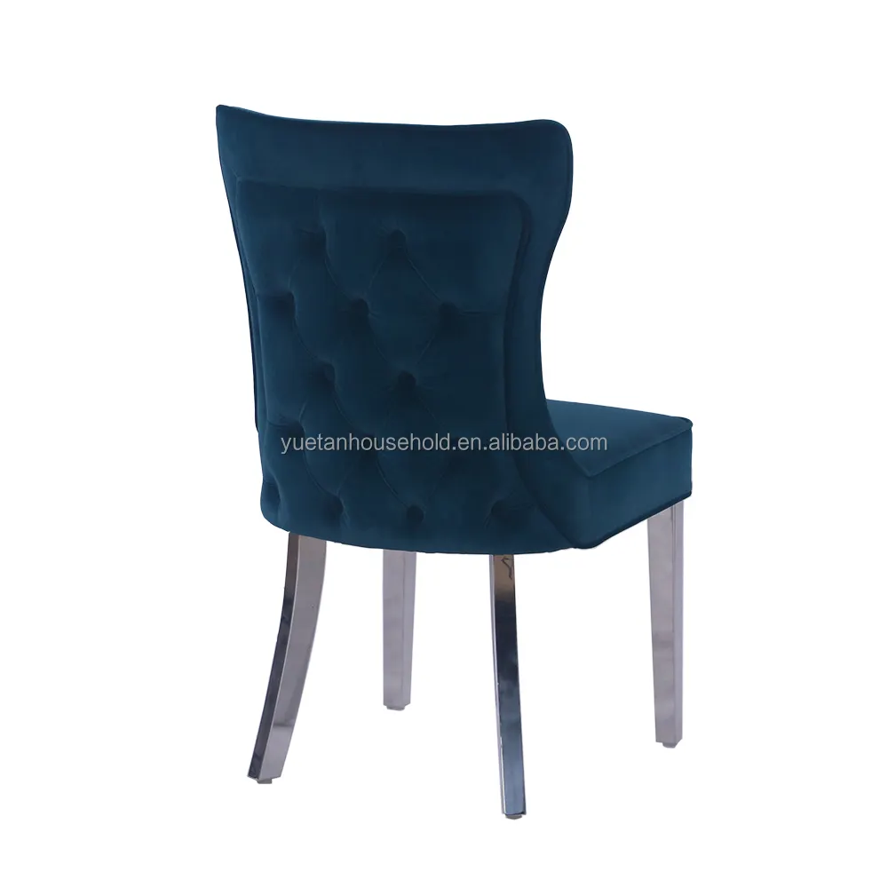 4 High Quality Modern Luxury Dining Room Chair Table Velvet Dining Chair With Stainless Steel Legs