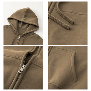 קפוצ'ונים חורפיים קצרים לנשים עם רוכסן, שני כיסים צדדיים, שרוולים מצולעים, עיצוב הניתן להתאמה אישית, בטנת פליז מוברשת, בסגנון קצר - Product Image 3