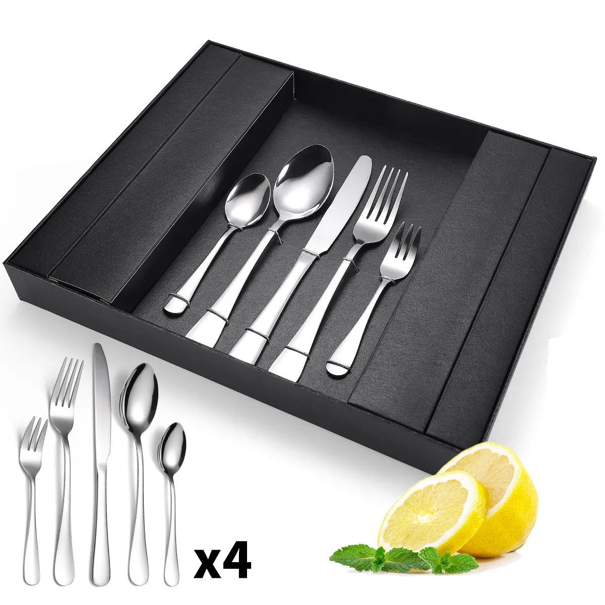 Christmas Novelty Gifts 24pcs Cutlery Set High Quality Luxury Spoons Set Modern 24 pcs Stainless Home Stainless steel Cutlery