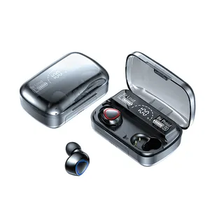 TWS M10迷你黑色蓝牙耳塞入耳式降噪触摸耳机，带运动电源无线游戏耳机