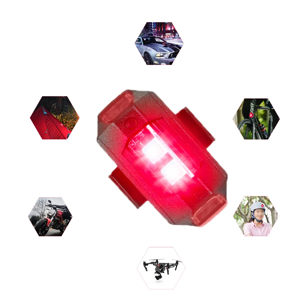 Mini led drone strobe taillights ABS bicycle wheel decorate rear light bicycle strobe light