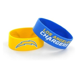 <span class=keywords><strong>Los</strong></span> <span class=keywords><strong>Angeles</strong></span> Chargers Custom NFLTeam bracciale bracciale in Silicone resistente tifoso di calcio celebrazione Set 2 Pack - Product Image 1