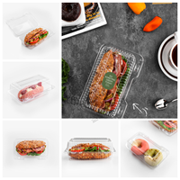 Contenitore per Alimenti Monouso in PET Riciclabile 9x5 Pollici con Design in Rilievo per Fette di Torta e Dessert
