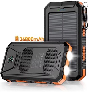 Batería de <span class=keywords><strong>carga</strong></span> <span class=keywords><strong>solar</strong></span> de doble lámpara para exteriores, triple protección, con brújula, banco de energía portátil multifuncional de 10.000 mAh al por mayor - Product Image 4