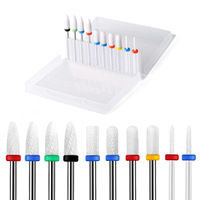 Kit de 10 Têtes de Polissage pour Ongles, Accessoires de Ponceuse pour Retirer les Cuticules, Accessoires Multiples pour Ponceuse Frontale