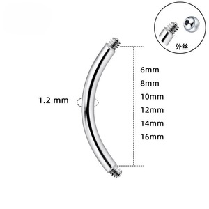 Tige Courbe en Titane F136 G23 pour Piercing, Accessoires DIY, Unisexe, Couleur Naturelle - Product Image 3
