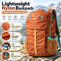 Sac à dos imperméable en nylon personnalisé, léger, pour voyages en plein air, randonnée, avec compartiment pour ordinateur
