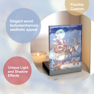 Custom Santa Claus Reindeer Sleigh Rectangle <b>Tea</b> <b>Light</b> Holder Durable High Quality Christmas Home Decoration Memorial - Product Image 3