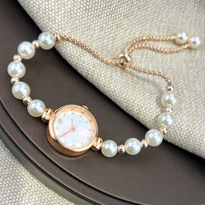 New Arrivals Niche Light Luxury 23mm Women's Quartz <strong>Watch</strong> Adjustable Pull-Out Hot Style Alloy Featuring New <strong>Pearl</strong> 20mm Pointer - Product Image 1