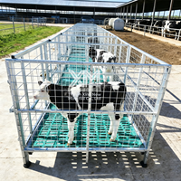 Enclos mobile pour veau en acier galvanisé avec roues, abri individuel pour veau, équipement d'élevage pour ferme laitière