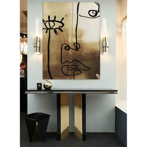 Arte Abstracto Moderno de Lujo sobre Lienzo, Pintura al Óleo con Lámina Dorada Pintada a Mano, Estilo <span class=keywords><strong>Picasso</strong></span>, Decoración de Pared para Sala de Estar - Product Image 5