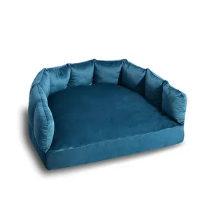 Benutzer definierte xl xxl ortho pä dische Memory Foam blau braun Samt Haustier Schlafs ofa ortho pä dische Kissen Couch Hunde bett für große Haustier Hund