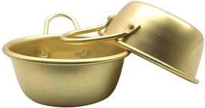Cuencos Tradicionales Coreanos para Vino, Plato para Sopa de Senderismo Coreano, Aluminio, Amarillo (4.7 Pulgadas), Recipiente para Sopa - Product Image 3