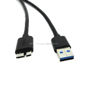 Muestra gratis de color negro Micro USB 3,0 Cable de carga de datos USB 3,0 Micro B macho Impresora Cable de conexión de cámara