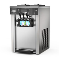 TS128 Nouvelle machine à crème glacée automatique en acier inoxydable à 3 saveurs, machine à crème glacée molle commerciale, pour les entreprises de restauration rapide