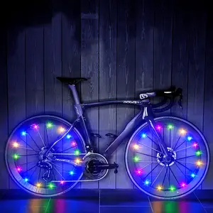 Luces LED de seguridad para rueda de bicicleta, luces impermeables de colores con cadena