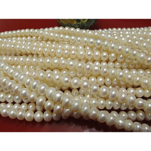 Collar de Perlas de Agua Dulce Alian, Perlas Redondas de 6-11 mm, Grado AA, Blancas, Brillantes, Collar de Perlas Semiterminadas - Product Image 4