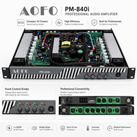 Amplificateur de puissance professionnel 1U 2/4 canaux 400W pour enceintes de salle de conférence, système audio de réunion