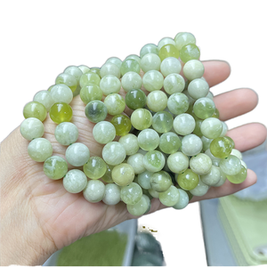 Fashion Summer Fresh Color 100% Natural Jade Gemstone Classic Beaded Stretchy <b>Bracelets</b> 10mm Light Green Gift - Product Image 1