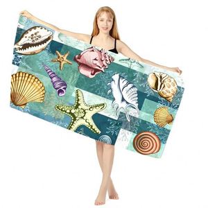 Grande serviette de plage rectangulaire imprimée réutilisable, sans sable, séchage rapide, toutes saisons, pour les vacances en plein air - Product Image 4