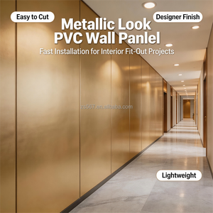 Panneau mural en PVC métallique doré, panneaux muraux en métal 4x8 - Product Image 4