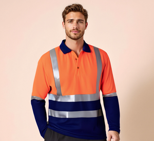 Chất lượng cao người đàn ông của Polo T-Shirt khả năng hiển thị cao dài tay áo phản quang an toàn khai thác mỏ Xây Dựng Cơ khí làm việc quần áo - Product Image 4