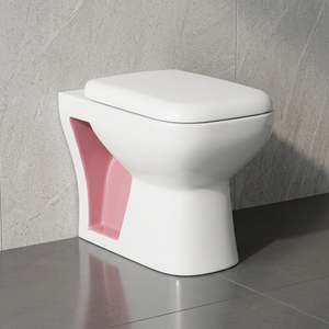 WC moderne en céramique bicolore de style arabe avec siphon en S, ensemble de salle de bain avec siège de toilette européen - Product Image 5