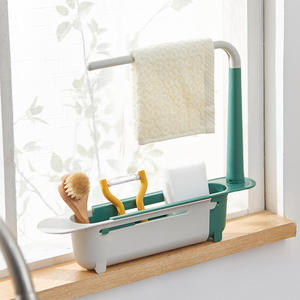 Étagère d'évier télescopique organisateur d'évier de cuisine <span class=keywords><strong>porte</strong></span>-éponge de savon <span class=keywords><strong>panier</strong></span> de vidange d'évier <span class=keywords><strong>panier</strong></span> de rangement Gadgets de cuisine accessoires outil - Product Image 3