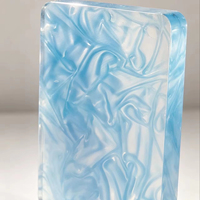Plaque acrylique motif tourbillon bleu marbre, panneau PMMA transparent à motif nuage pour la décoration, découpable