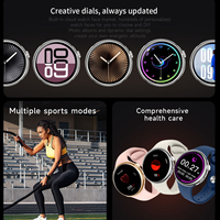 Montre connectée Fashion Lady 41-43 mm, écran AMOLED rond, moniteur de fréquence cardiaque, podomètre, tracker d'activité, boussole pour femmes