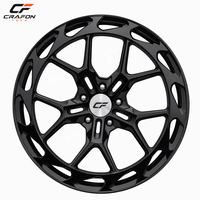 Velg Mobil Penumpang CF 19-21 Inch 5x112 Deep Concave Forged Aluminium Alloy Black Finish untuk SUV Mewah, Sport Sedan, Lima Palang